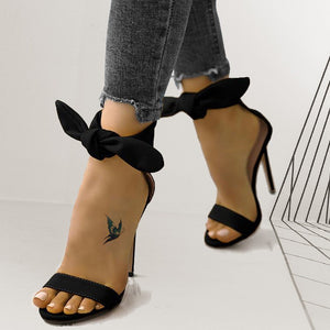 High-heeled bow sandals