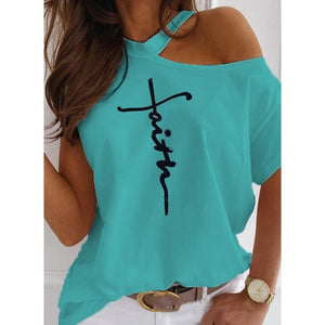 Women's Solid Color Short-sleeved Casual T-shirt