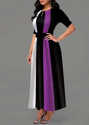 Colorblock zip dress